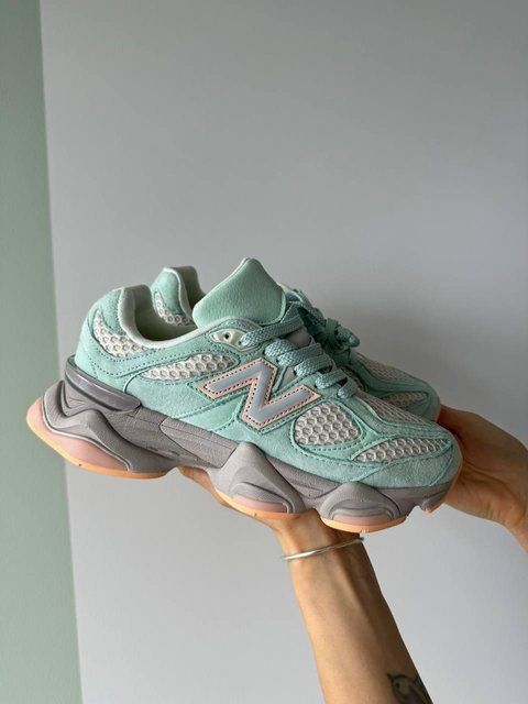 Замшеві м'ятні кросівки New Balance 9060 Mint Grey Orange х Нью Беланс 36 ALL14899 фото