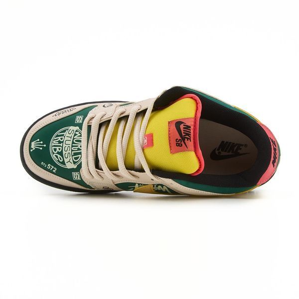Бежеві кросівки унісекс Nike SB Dunk Low Stussy Racer Custom х Дан 38 ALL23539 фото