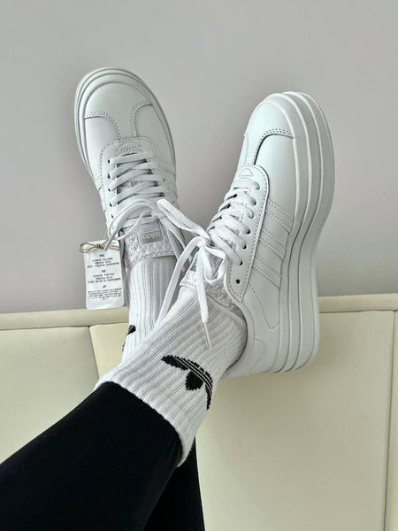 Жіночі білі кросівки Adidas Gazelle Bold Platform White Leather х Адідас Газель 36 ALL14835 фото