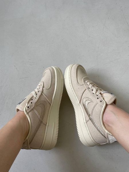 Бежеві кросівки Найк Ейр Форс унісекс Nike Air Force Low Stussy Fossil 36 ALL05613W фото
