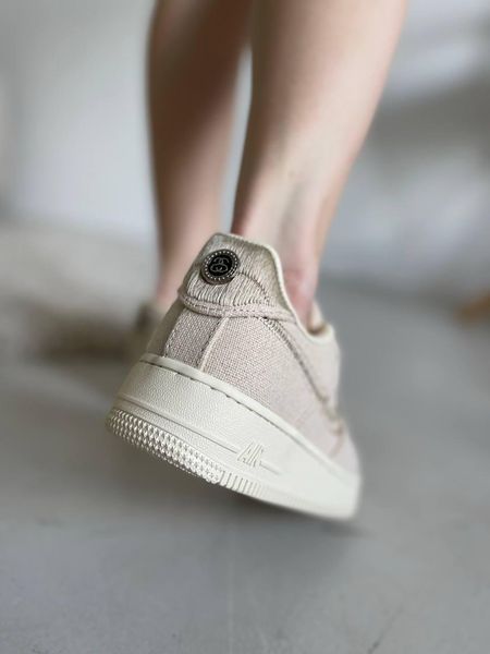 Бежеві кросівки Найк Ейр Форс унісекс Nike Air Force Low Stussy Fossil 36 ALL05613W фото