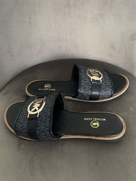 Жіночі чорні шльопанці Michael Kors Slides Black х Корс Слайдс 36 ALL12534 фото