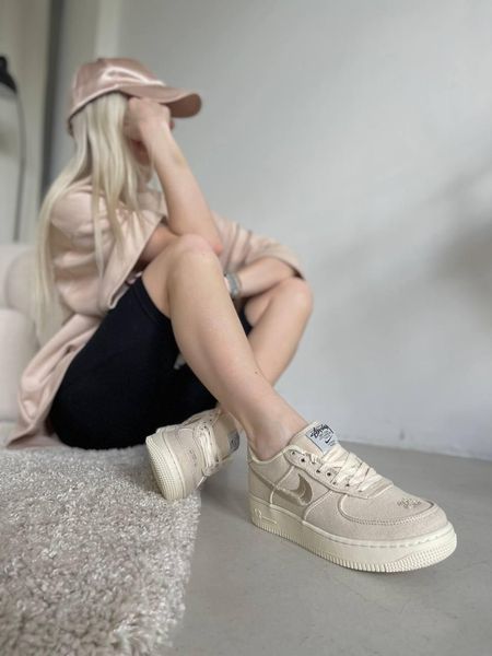 Бежеві кросівки Найк Ейр Форс унісекс Nike Air Force Low Stussy Fossil 36 ALL05613W фото