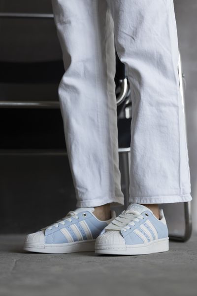 Жіночі блакитні кросівки Adidas Superstar Blue White х Суперстар 38 ALL22262 фото