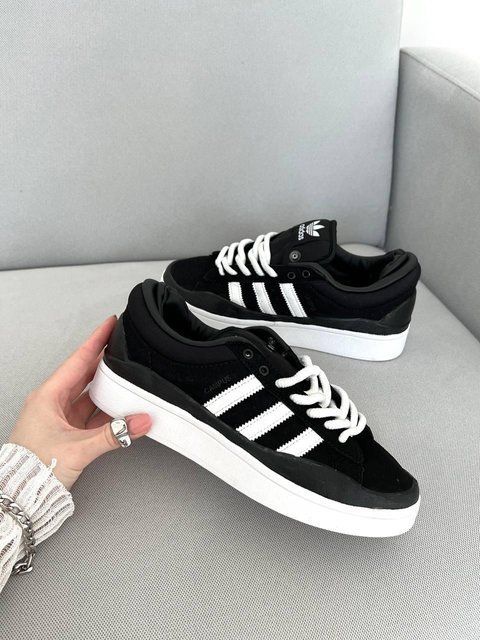Жіночі чорні кросівки Adidas Campus Bad Bunny Black White Адідас Кампус 40 ALL13817 фото