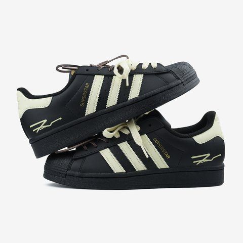 Жіночі чорні кросівки Adidas Superstar Custom Laces Black Yellow х Суперстар 36 ALL19737 фото
