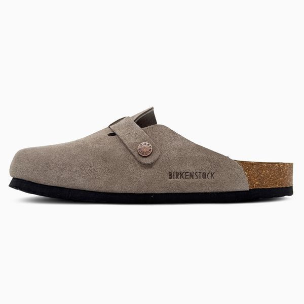 Сірі шльопанці унісекс Birkenstock Boston Soft Grey x Біркеншток 36 ALL23909 фото