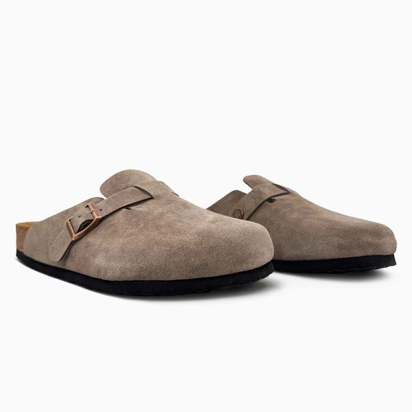 Сірі шльопанці унісекс Birkenstock Boston Soft Grey x Біркеншток 36 ALL23909 фото