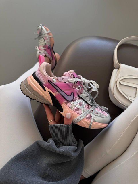 Жіночі рожеві кросівки Nike V2K Runtekk Pink Silver Laces х Ейр Макс 36 ALL15095 фото