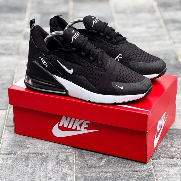 Чорні чоловічі кросівки Nike Air Max 270 Black White х Ейр Макс 40 ALL11497 фото