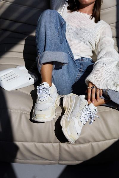Жіночі білі кросівки Баленсіага Трипл C Balenciaga Triple S White 36 ALL03328W фото