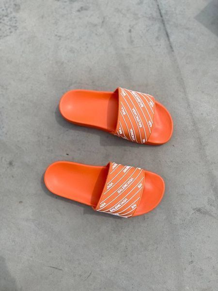 Помаранчеві жіночі шльопанці Баленсіага Слайдс літо Balenciaga Slides Small Logo Orange 36 ALL08528W фото
