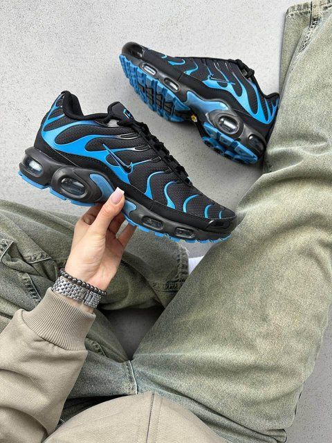 Чоловічі чорні кросівки Nike Air Max Black University Blue x Ейр Макс ТН 41 ALL13495 фото