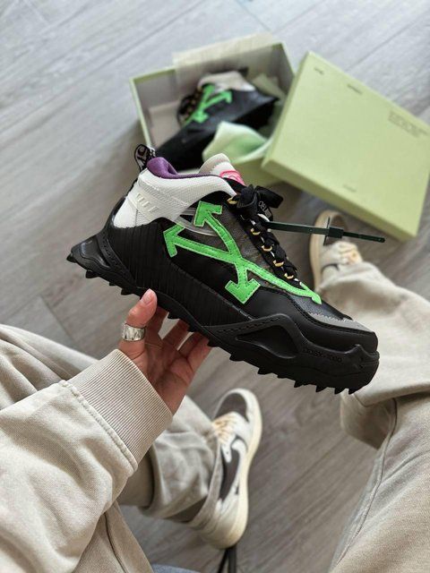 Чоловічі чорні кросівки OFF WHITE Odsy 1000 Black White Green х Офф Вайт 41 ALL18122 фото