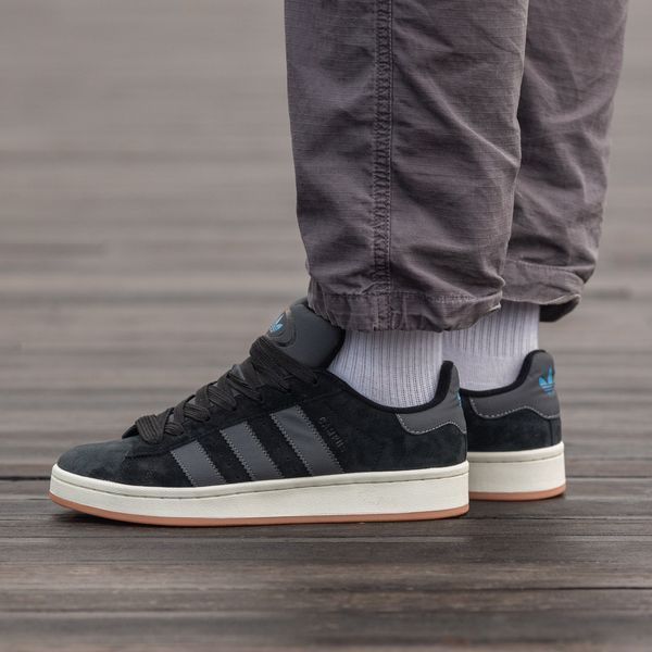 Сірі замшеві кросівки Adidas Campus Black White x Адідас Кампус 36 ALL14327 фото