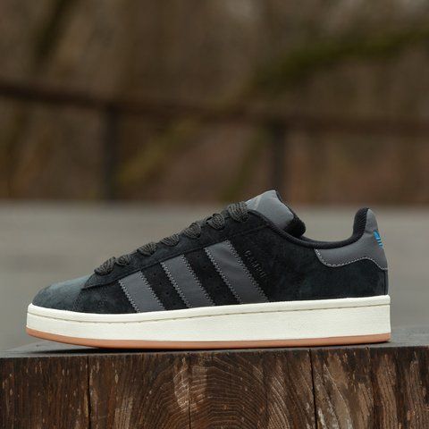 Сірі замшеві кросівки Adidas Campus Black White x Адідас Кампус 37 ALL14327 фото