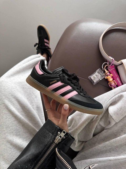 Жіночі чорні кросівки Adidas Samba Black Pink x Самба 36 ALL20601 фото