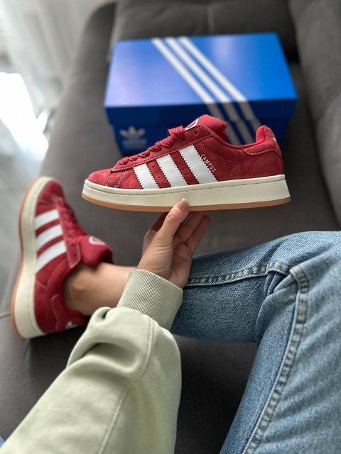Жіночі бордові кросівки Adidas Campus Bordo White x Адідас Кампус 36 ALL18922 фото