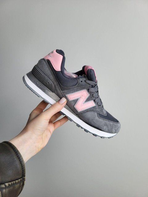 Жіночі сірі кросівки New Balance 574 Grey Pink х Нью Беланс 36 ALL16472 фото