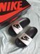 Жіночі білі шльопанці, капці Nike Slippers Benassi Black Logo Black х Найк 41 ALL04396 фото 1