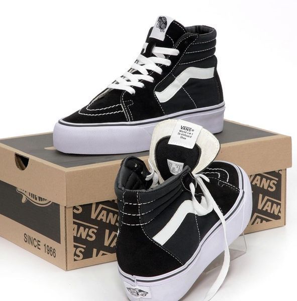 Чорні високі кеди Vans Old Skool SK-8 High Black White Platform х Ванс 36 ALL13368 фото