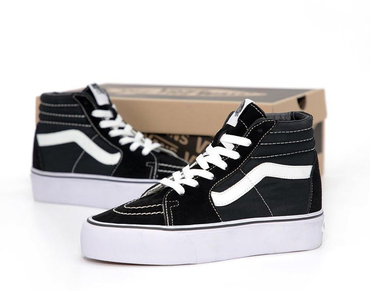 Чорні високі кеди Vans Old Skool SK-8 High Black White Platform х Ванс 36 ALL13368 фото