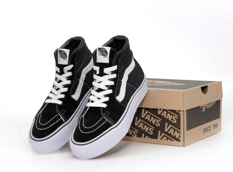 Чорні високі кеди Vans Old Skool SK-8 High Black White Platform х Ванс 36 ALL13368 фото
