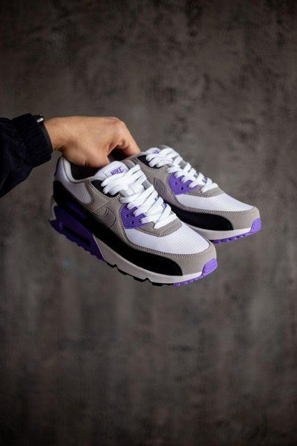 Чоловічі білі кросівки Nike Air Max 90 White Purple Black Grey х Ейр Макс 41 ALL21089 фото