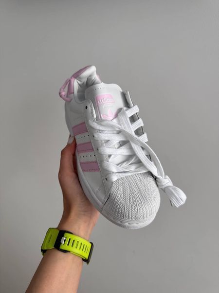 Жіночі білі кросівки Adidas Superstar White Pink Knotted Rope х Адідас Суперстар 36 ALL16559 фото