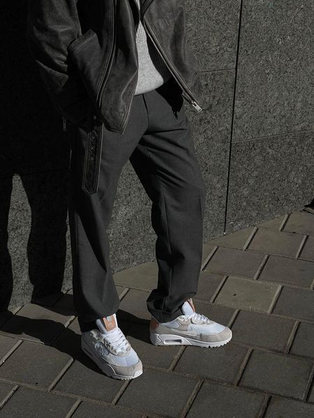 Бежеві замшеві кросівки Найк Ейр Макс 90 жіночі Nike Air Max 90 Beige White 36 ALL09641W фото