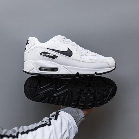 Білі кросівки унісекс Nike Air Max 90 White Black х Ейр Макс 36 ALL17602 фото