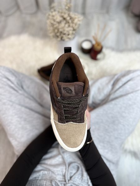 Коричневі кеди унісекс Vans KNU Skool Brown Beige White х Ванс 36 ALL16660 фото