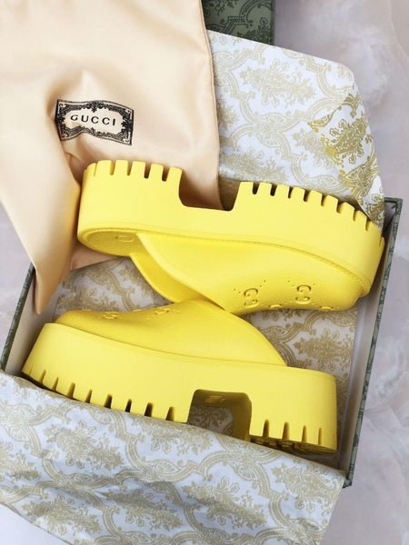 Жіночі жовті сабо, крокси Gucci Platform Crocs Yellow х Гучі 36 ALL17634 фото
