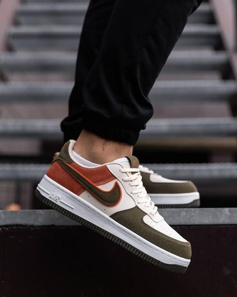 Чоловічі білі кросівки Nike Air Force 1 Beige Khaki Orange х Найк Ейр Форс 40 ALL18002 фото