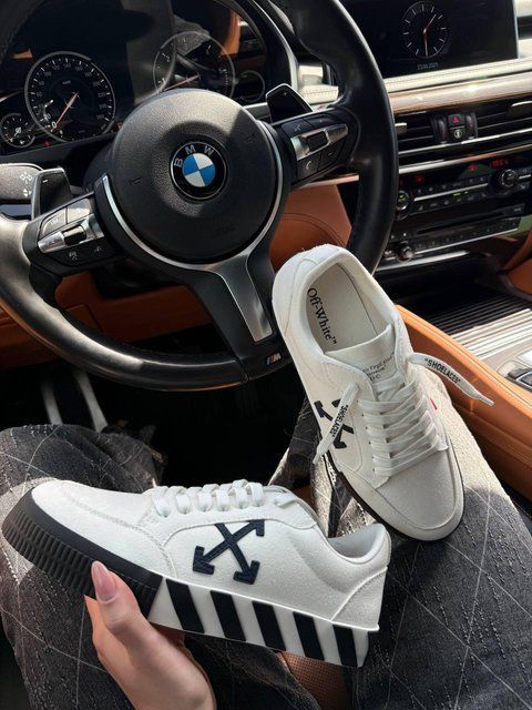 Чоловічі білі кросівки OFF WHITE Vulcanized Low Canvas White Black х Офф Вайт 41 ALL21053 фото