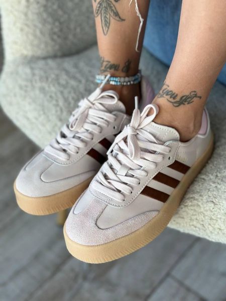Бежеві замшеві кросівки Adidas Samba Putty Mauve Pink Bordo x Адідас Самба 36 ALL16287 фото