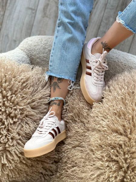 Бежеві замшеві кросівки Adidas Samba Putty Mauve Pink Bordo x Адідас Самба 36 ALL16287 фото