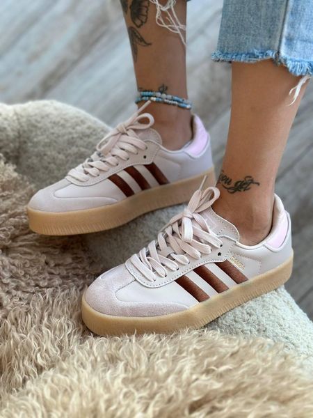 Бежеві замшеві кросівки Adidas Samba Putty Mauve Pink Bordo x Адідас Самба 36 ALL16287 фото