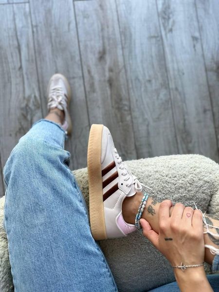 Бежеві замшеві кросівки Adidas Samba Putty Mauve Pink Bordo x Адідас Самба 36 ALL16287 фото