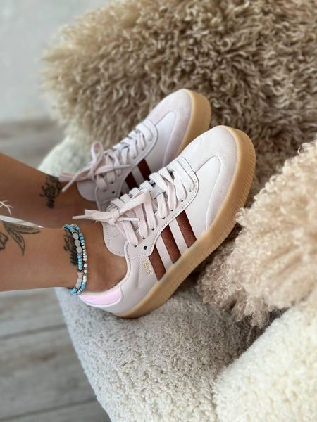 Бежеві замшеві кросівки Adidas Samba Putty Mauve Pink Bordo x Адідас Самба 36 ALL16287 фото