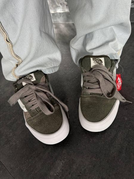 Зелені кеди Vans KNU Skool Grey Green White х Ванс 36 ALL15697 фото