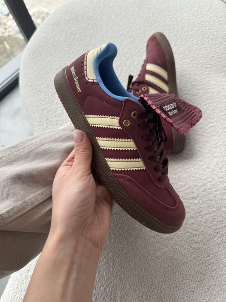 Бордові замшеві кросівки Adidas Samba Nylon Wales Bonner Brown x Адідас Самба 37 ALL15792 фото