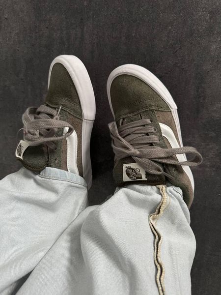 Зелені кеди Vans KNU Skool Grey Green White х Ванс 36 ALL15697 фото