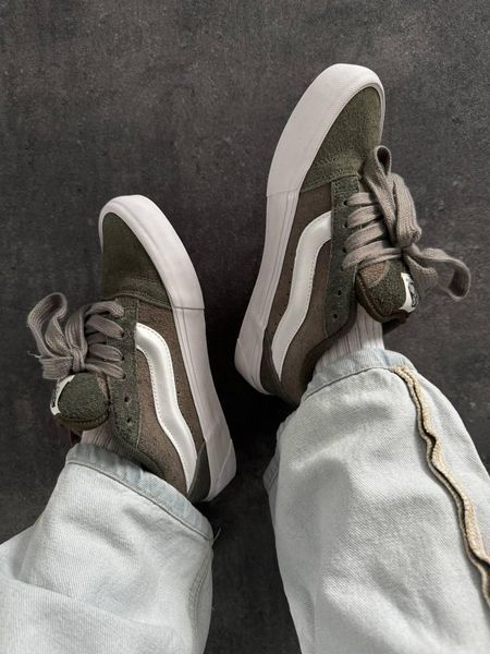 Зелені кеди Vans KNU Skool Grey Green White х Ванс 36 ALL15697 фото