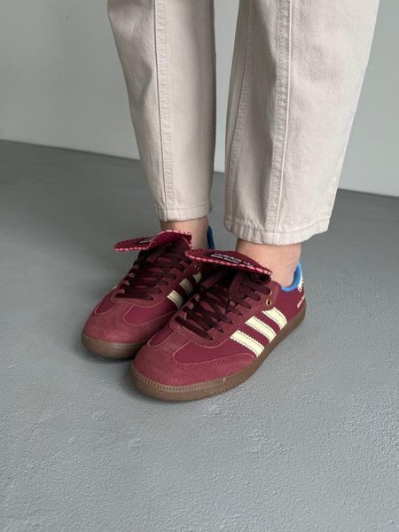 Бордові замшеві кросівки Adidas Samba Nylon Wales Bonner Brown x Адідас Самба 37 ALL15792 фото