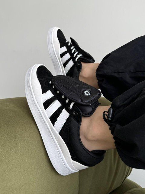 Чорні замшеві кросівки Adidas Campus Bad Bunny Black White x Адідас Кампус 45 ALL16495 фото