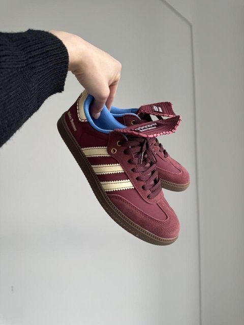 Бордові замшеві кросівки Adidas Samba Nylon Wales Bonner Brown x Адідас Самба 37 ALL15792 фото