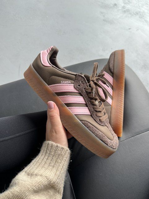 Коричневі жіночі кросівки Adidas Samba XLG Platform Brown Pink x Самба 36 ALL21051 фото