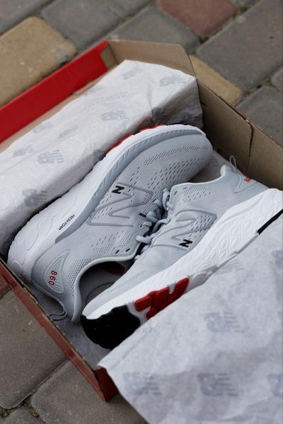 Сірі чоловічі кросівки New Balance Fresh Foam 880 Grey White х Нью Беланс 41 ALL21494 фото