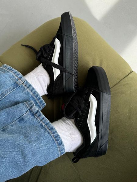 Чорні кеди Vans KNU Black White х Ванс 37 ALL14741 фото